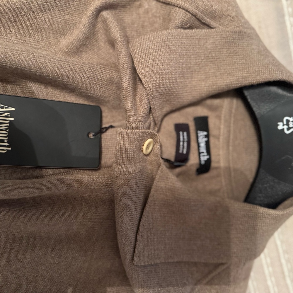 Ashworth Men's Brown Polo Shirt - Picture 3 of 3
